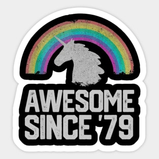 41th Birthday Gift Unicorn Retro 1979 Funny Men Women Sticker